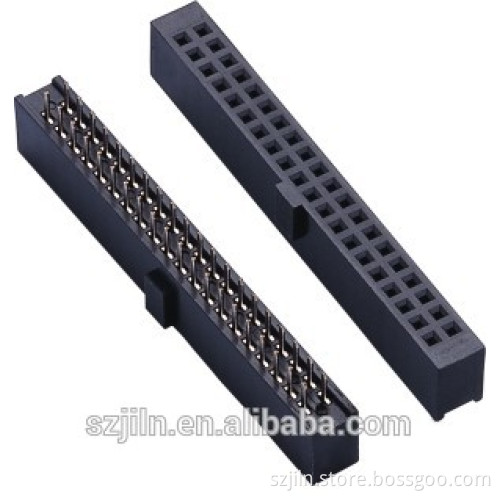 2.54mm female header dual row straight&right angle with bump for pcb